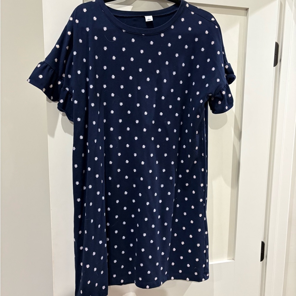 Old Navy Navy Blue Daisy Print Tee